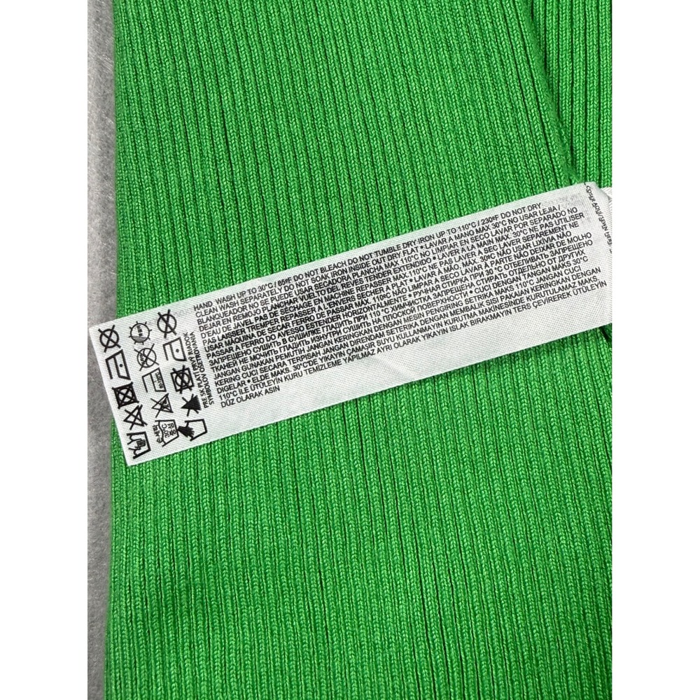 Capsule Layering Mango MNG Ribbed Knit Sweater Tank Green Crew Neck Size Med - Picture 6 of 7